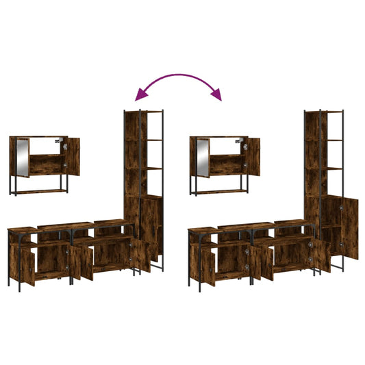 vidaXL Bathroom Furniture Set Storage Cabinet Washroom 4 Piece Engineered Wood